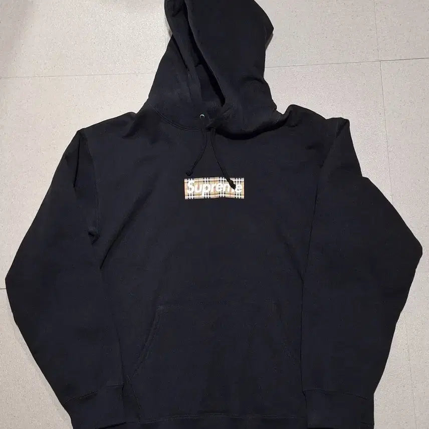 [BUNJANG] Supreme Burberry Box Logo Hoodie / 슈프림 버버리 박스로고 후드 L사이즈
