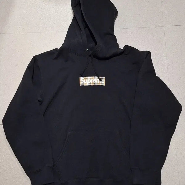 [BUNJANG] Supreme Burberry Box Logo Hoodie / 슈프림 버버리 박스로고 후드 L사이즈