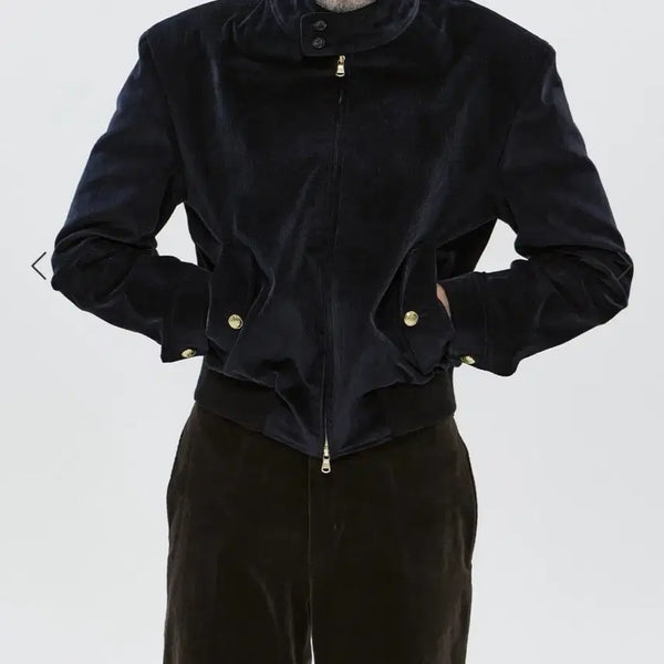 [BUNJANG] Savage Corduroy Harrington Jacket Navy M / 세비지 Savage 코듀로이 해링턴 자켓 네이비 M사이즈(100)