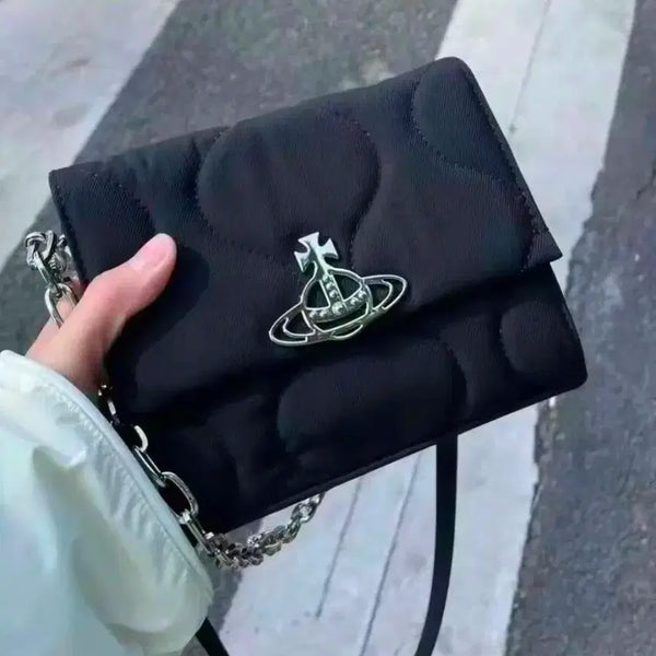 [BUNJANG] Quilted Chain Shoulder Bag Black / 보세 퀼팅 체인백 블랙
