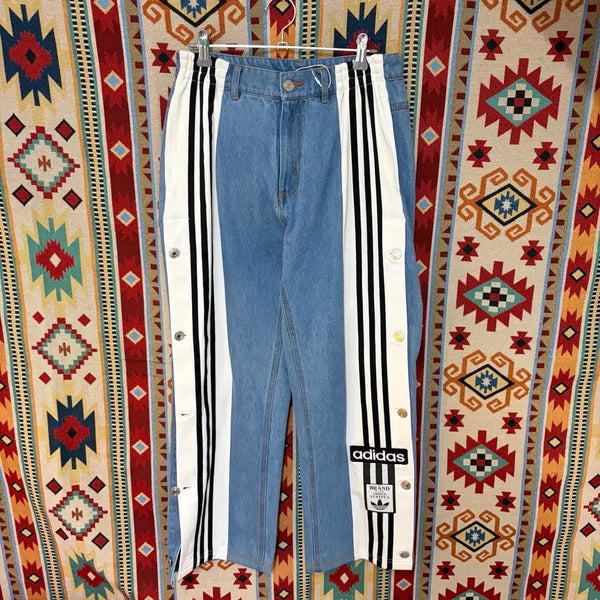 [BUNJANG] Adidas Adibreak Sideline Track Denim Jeans L / 아디다스 아디브레이크 사이드라인 트랙 데님 청바지 L