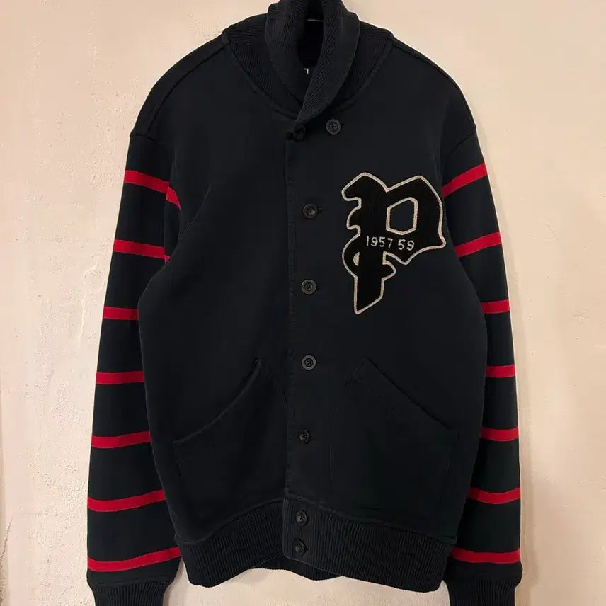 [BUNJANG] Polo Ralph Lauren Navy Varsity Jacket M (Unisex 95) / 폴로 랄프로렌 네이비 바시티 자켓 M (공용 95)