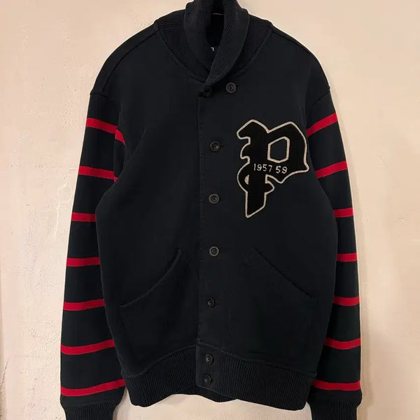 [BUNJANG] Polo Ralph Lauren Navy Varsity Jacket M (Unisex 95) / 폴로 랄프로렌 네이비 바시티 자켓 M (공용 95)