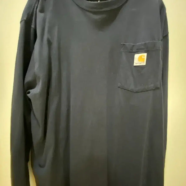 [BUNJANG] Carhartt WIP Basic Pocket Long Sleeve T-Shirt Navy / 칼하트 베이직 포켓 긴팔티 네이비