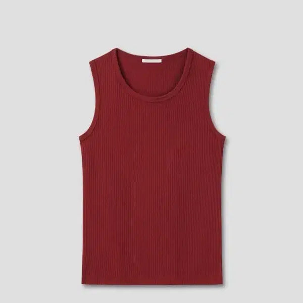 [BUNJANG] Dive In Ribbed Tank Top - Wine / 다이브인 나시
