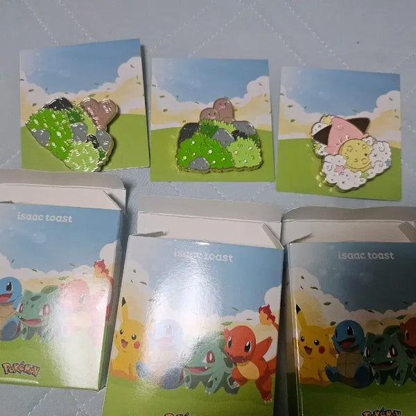 [BUNJANG] Pokemon Isaac Toast Collaboration Badge Bundle Set / 포켓몬스터 이삭토스트 뱃지 3종 일괄