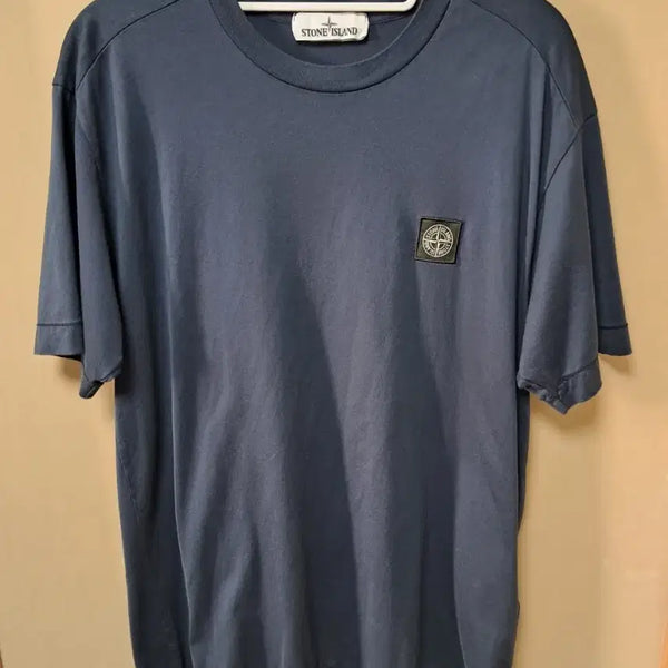 [BUNJANG] Stone Island Unisex Short-Sleeve T-Shirt Navy M (95-100) / 정품 스톤아일랜드 공용 반팔 티셔츠 네이비 M(95~100)