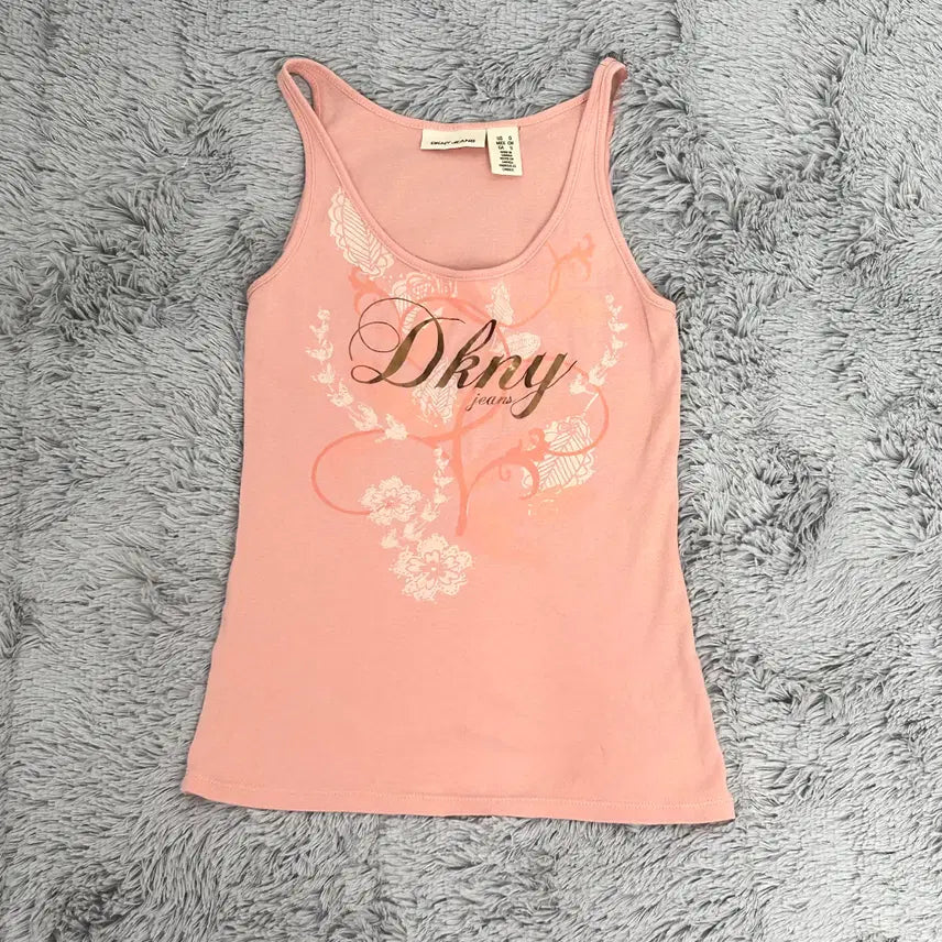 [BUNJANG] DKNY Coral Pink Y2K Sleeveless Top / DKNY 코랄핑크 Y2K 나시탑