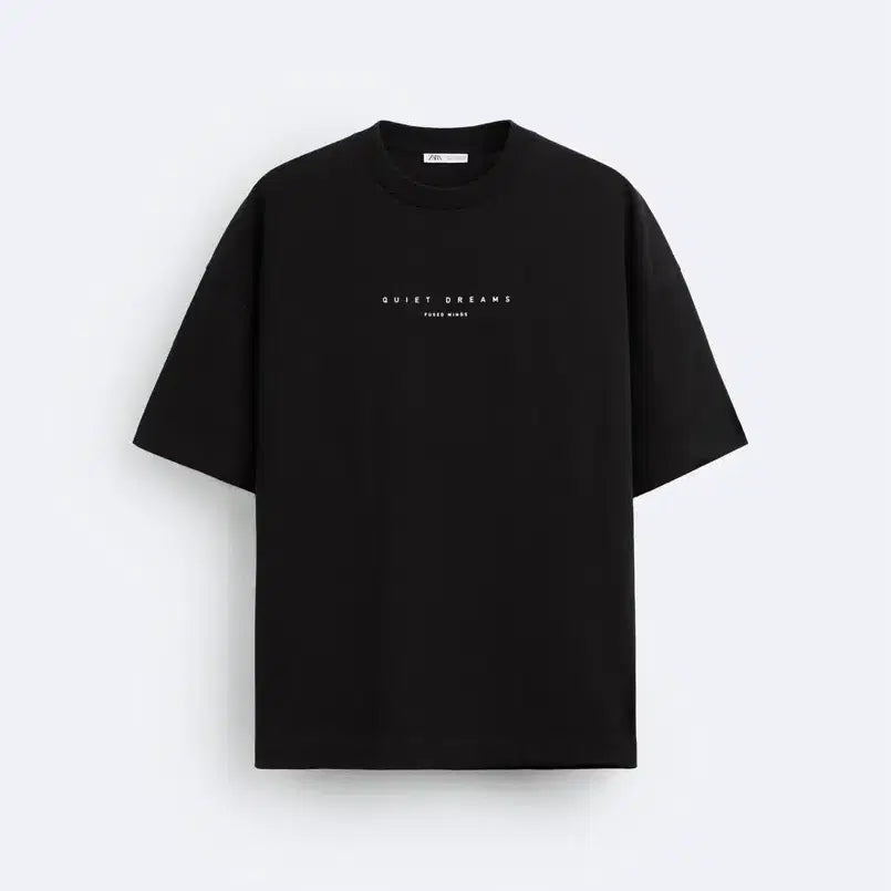 [BUNJANG] Zara Contrast Patch T-Shirt (Black) / (무료배송) [M] 자라 콘트라스트 패치 티셔츠 (블랙)