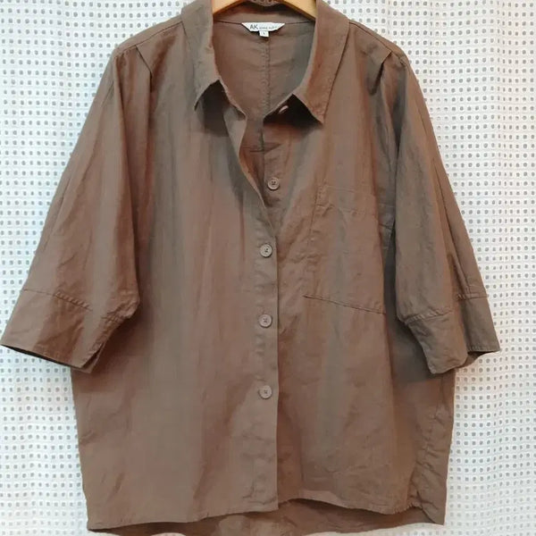 [BUNJANG] Anne Klein Brown Shirt / 앤클라인 셔츠  / 브라운 55(66가능)