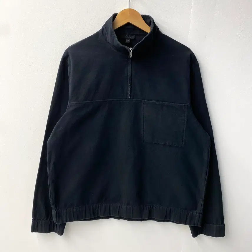 [BUNJANG] COS Minimal Black Half Zip Up Pullover / [L] COS 코스 미니멀 블랙 하프집업 풀오버