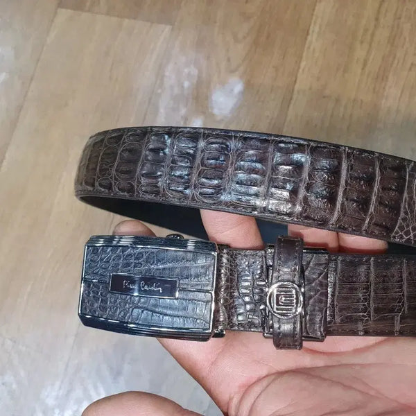 [BUNJANG] Pierre Cardin Men's Genuine Crocodile Leather Automatic Belt / 피에르가르뎅 남성 천연 리얼 악어가죽 자동벨트 (H3183X3W)