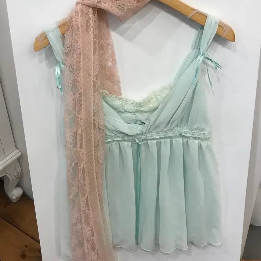 [BUNJANG] Mint Slip Camisole / 민트색 슬립 슬리브리스