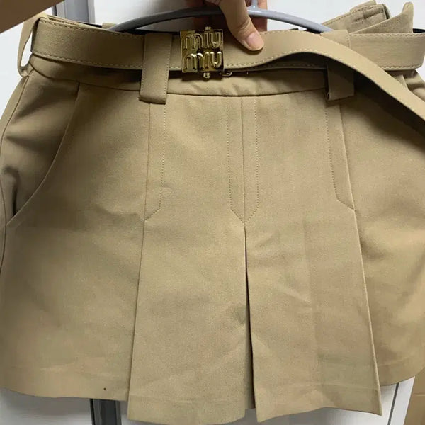 [BUNJANG] Miu Miu Beige Skirt / 미우미우 베이지 스커트