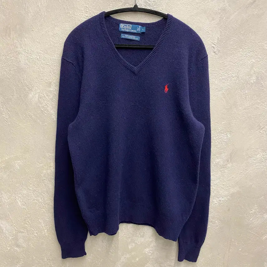 [BUNJANG] Polo Ralph Lauren Lambswool Knit Navy L / [L] Polo Ralph Lauren 폴로 네이비 램스울 니트