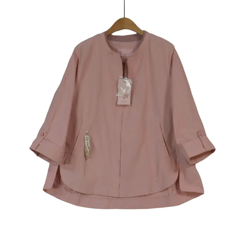[BUNJANG] SOUP Light Pink Collarless Zip-Up Jacket (Size 66) / SOUP 핑크 노카라 자켓 66 새상품 집업 점퍼 간절기