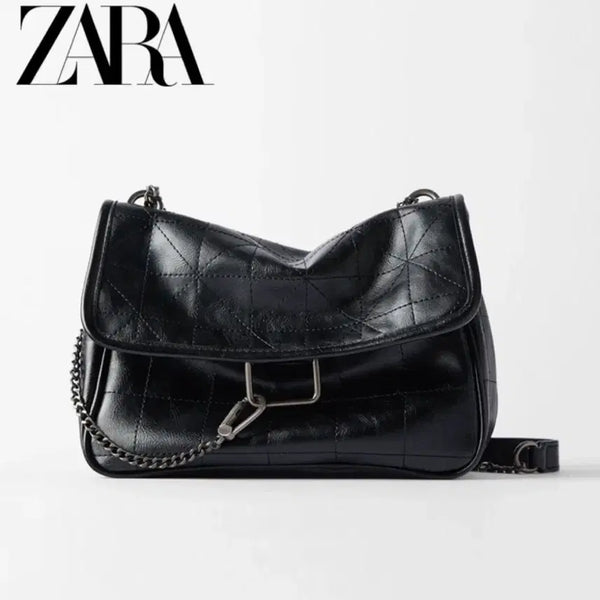 [BUNJANG] Zara Quilted Chain Shoulder Bag Black / 자라 퀼팅 체인 숄더백 블랙