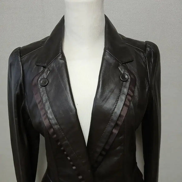 [BUNJANG] Joinus Lambskin Leather Jacket Brown Size 66 / 조이너스 양가죽 자켓 66 브라운 거의새옷