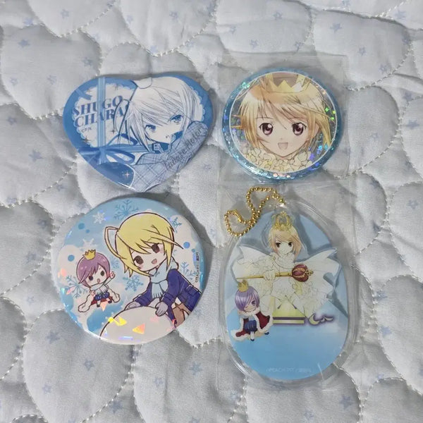 [BUNJANG] Shugo Chara Tadase Rui 4-Piece Can Badge Set / 캐릭캐릭체인지 캐캐체 슈고캬라 타다세 루이 캔뱃지 핀버튼 4종 일괄