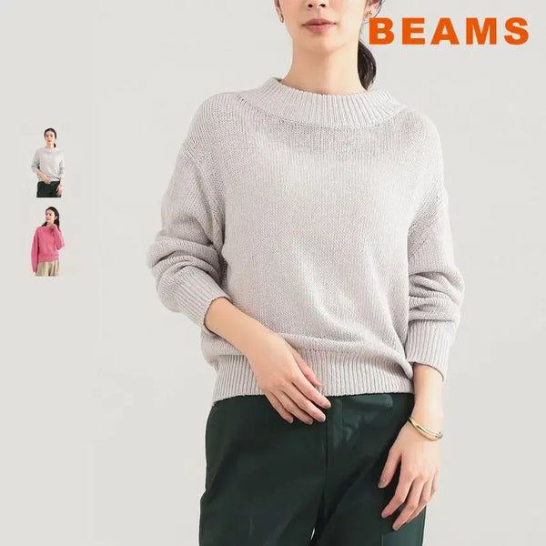 [BUNJANG] BEAMS Demi-Luxe AK+1 3-Gauge Bottleneck Pullover Knit / 빔즈 데미룩스 AK+1 3게이지 보틀넥 풀오버 니트