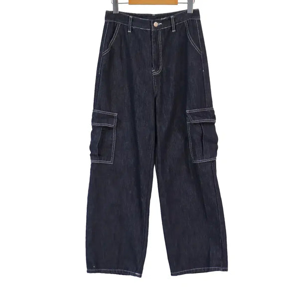[BUNJANG] E.P.I. JEANS Raw Denim Cargo Wide Pants M / E.P.I. JEANS 카고 와이드 데님팬츠 M 생지 데님 카고팬츠