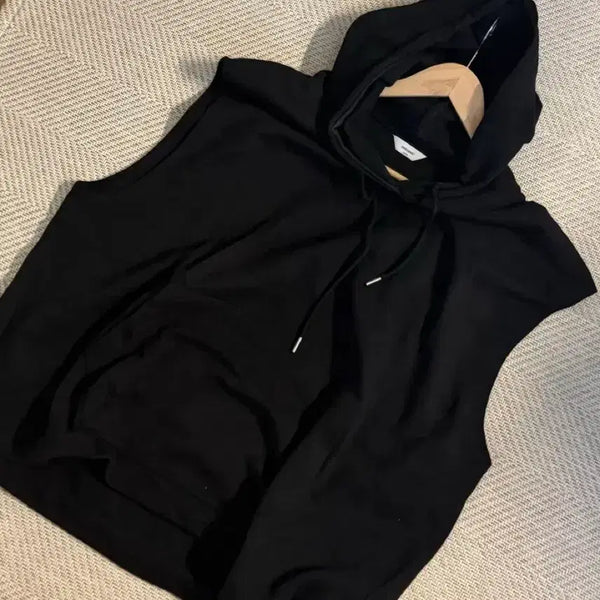 [BUNJANG] XERO String Hooded Sweat Vest (Large) / 제로 스트링 후드 스웨트 베스트