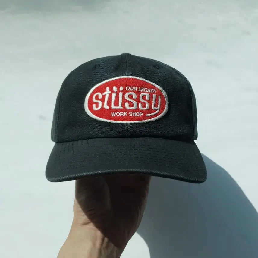 [BUNJANG] Stussy x Our Legacy Work Shop Washed Black Mid-Depth 6-Panel Cap / Stussy x Our Legacy Work Shop Cap