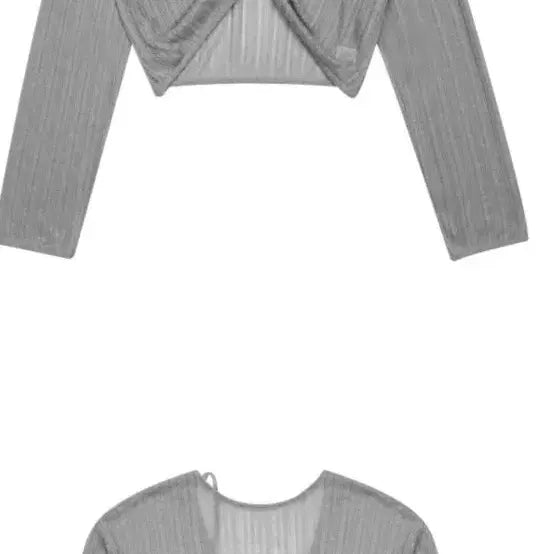 [BUNJANG] HAN COLLECTION Gray Cable Knit Crop Cardigan (New) / HAN COLLECTION 그레이 꼬임 크롭 가디건(새상품)