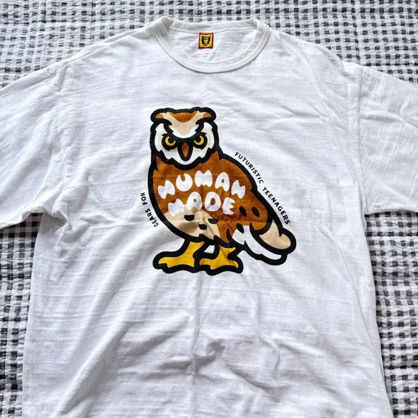 [BUNJANG] Human Made Animal Owl Short Sleeve T-Shirt White 2XL / 휴먼메이드 Human made 애니멀 부엉이 반팔 화이트 2XL