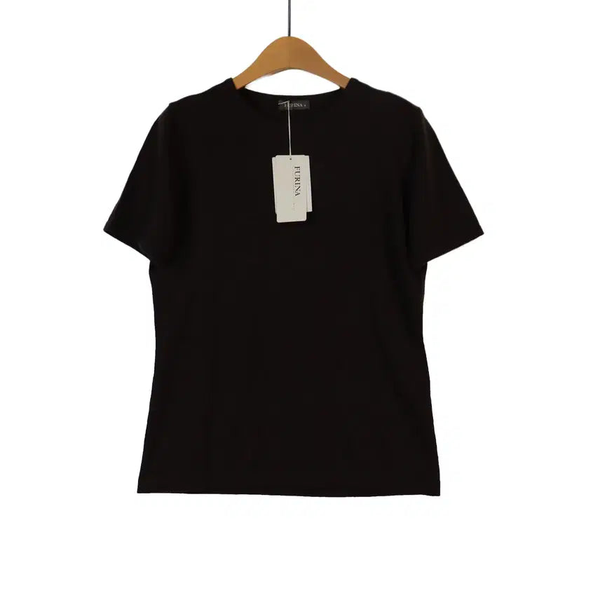 [BUNJANG] FURINA 100% Wool Short Sleeve Knit M Dark Brown / FURINA 울100 반팔 니트 M 다크브라운 새상품 기본니트