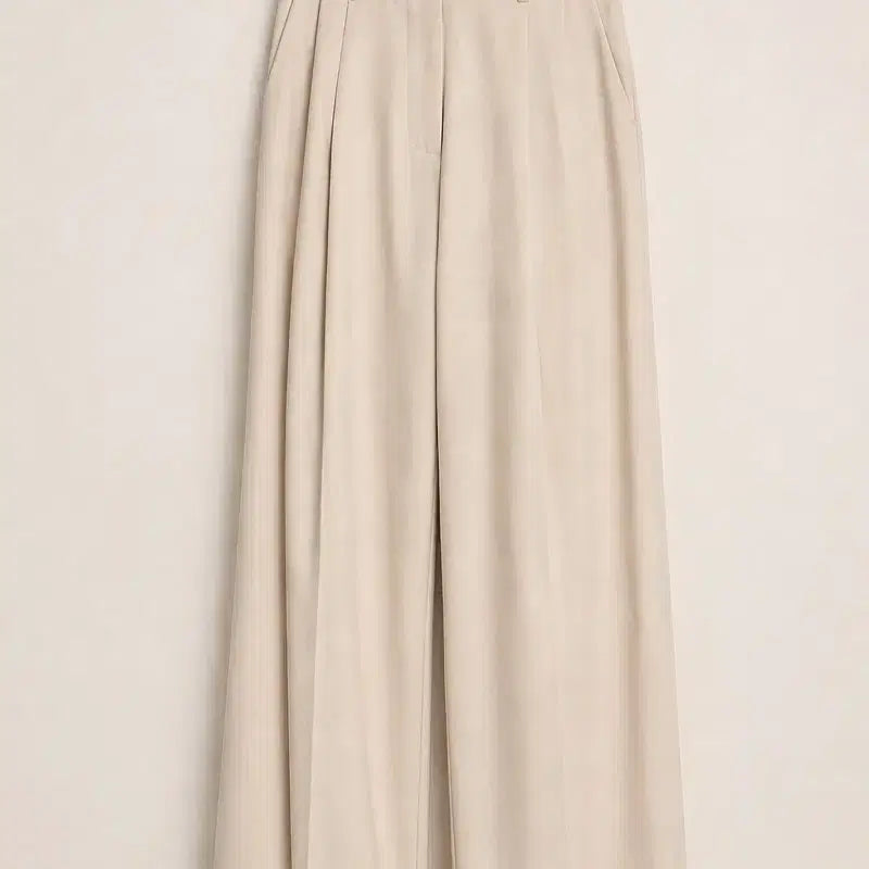[BUNJANG] Theob Cotton Pintuck Wide Slacks Ivory S / [정가15만 새상품] 드오브 코튼 핀턱 와이드 슬랙스 아이보리 S 시에 아뜨랑스 하객룩 출근룩