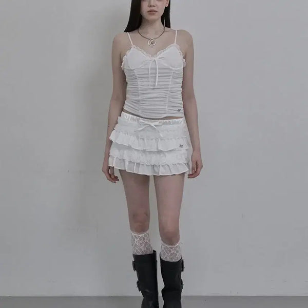 [BUNJANG] Setupexe TUTU MIX SKIRT PANTS (White) / Setupexe 셋업이엑스이 TUTU MIX SKIRT PANTS