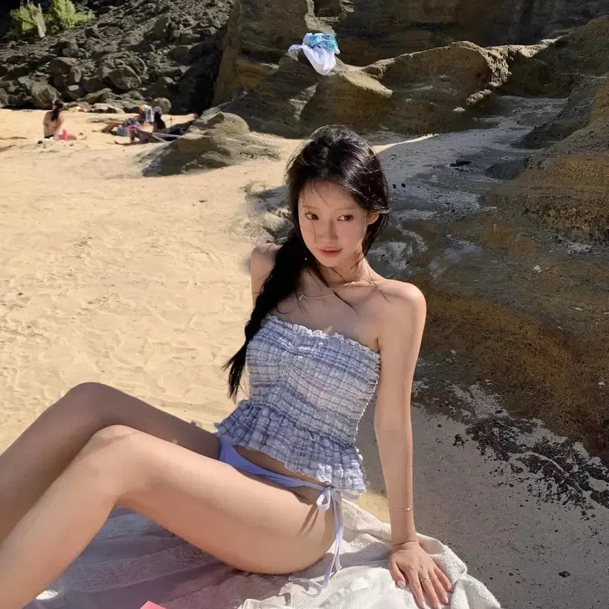 [BUNJANG] Piccolo Paradise Moana Check Top Blue M / 피콜로파라다이스 leeds moana check top 블루 M