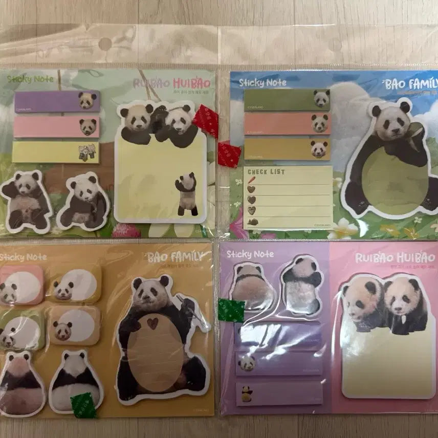 [BUNJANG] Everland Bao Family Fu Bao Memo Pad Set (4 Types) / 에버랜드 푸바오 바오패밀리 메모지 4종 세트