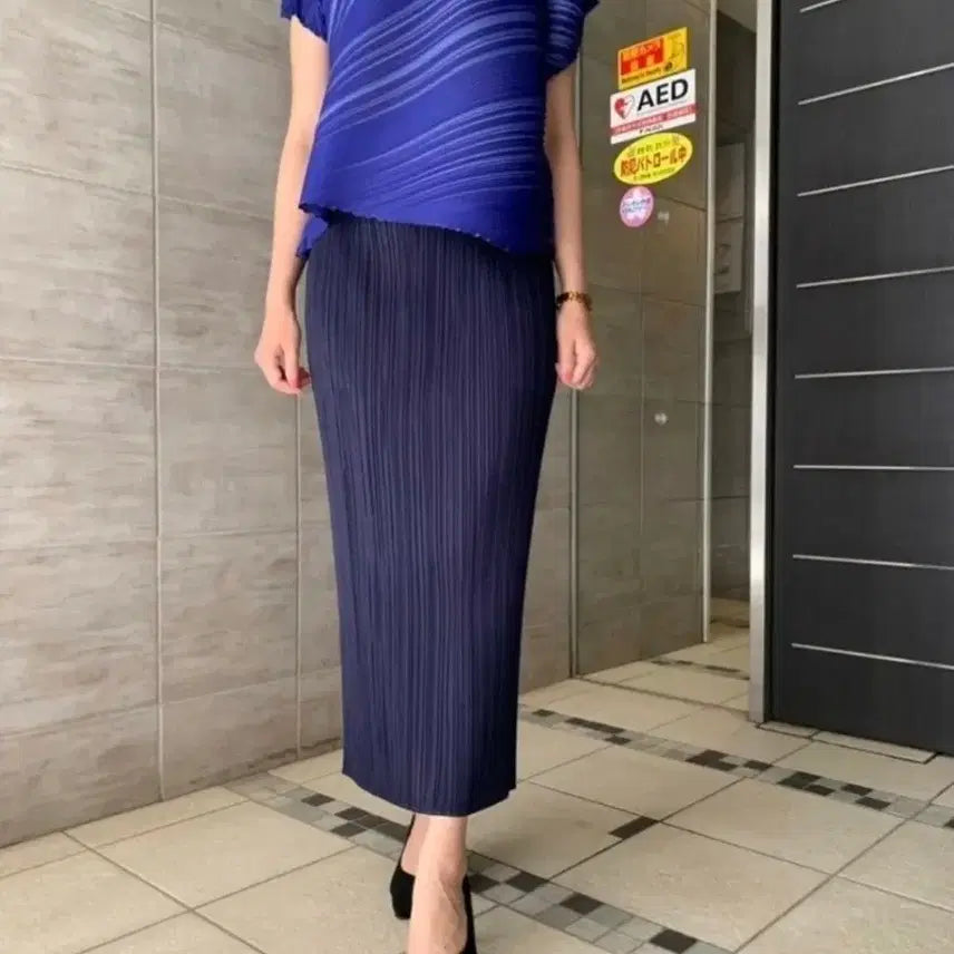 [BUNJANG] Pleats Please Issey Miyake Basic Skirt Navy / [새상품] 플리츠플리즈 이세이미야케 베이직스커트 네이비 me