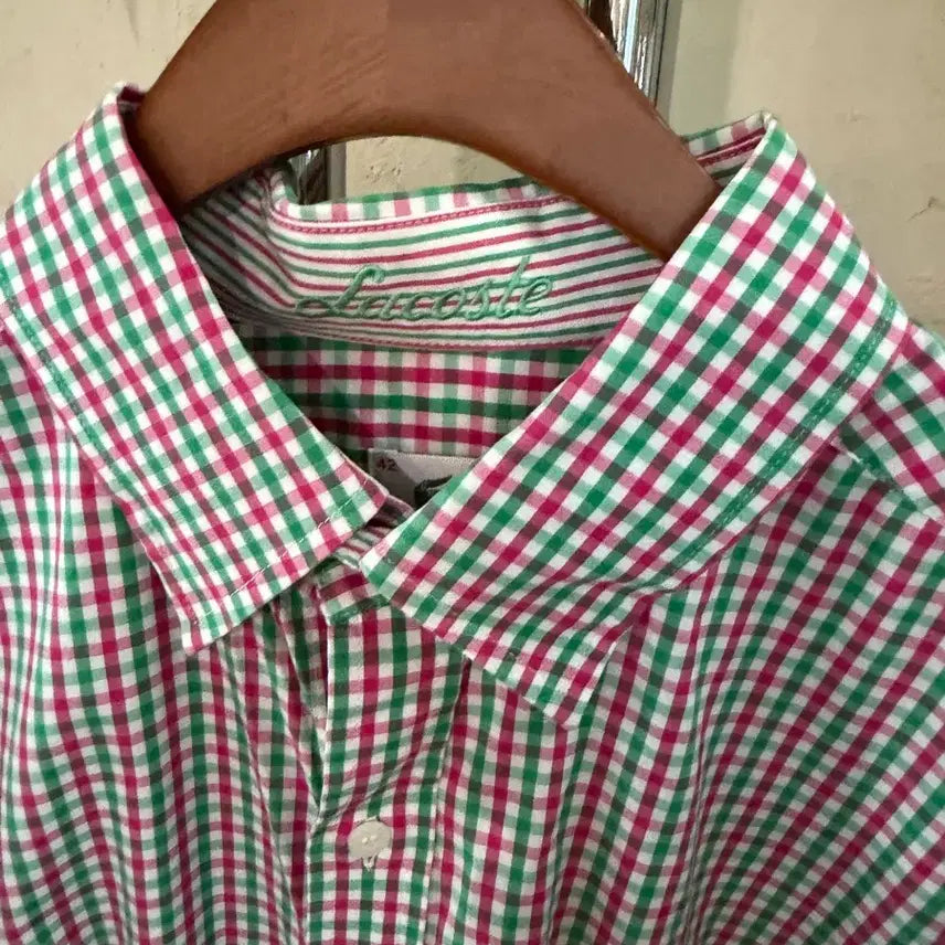 [BUNJANG] Lacoste Gingham Check Cotton Shirt / 라코스테 깅엄 체크 코튼 셔츠