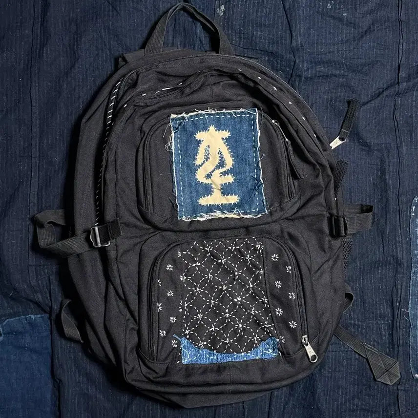 [BUNJANG] JanSport x Mokuto Custom Boro Sashiko Backpack / Jansport by Mokuto 사시코 보로 백팩