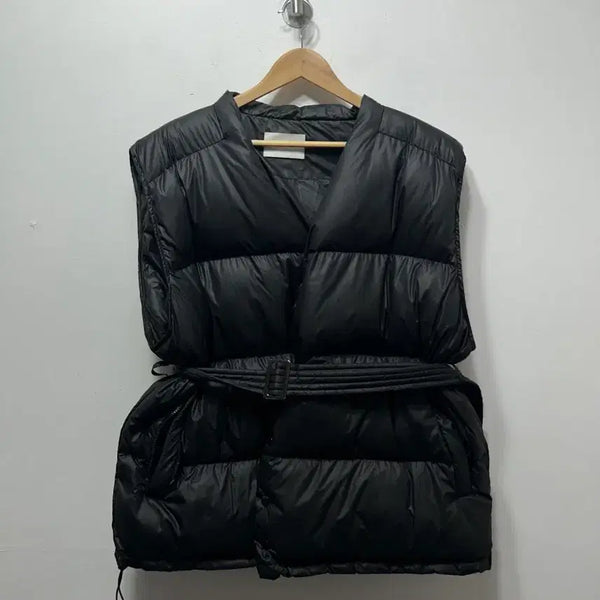 [BUNJANG] Black Padded Vest Belt Set / 블랙 패딩 조끼 벨트 세트 66 /77