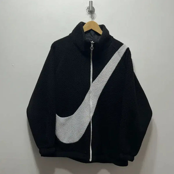 [BUNJANG] Nike Swoosh Reversible Fleece Jacket Black XL / 나이키 스우시 플리스 자켓 블랙 XL 양면