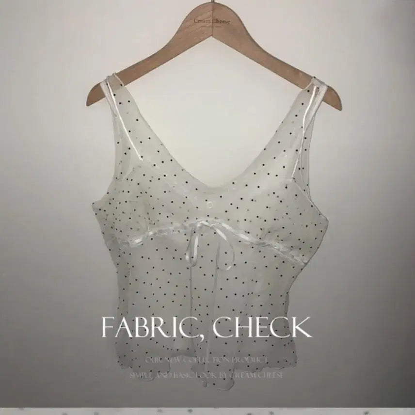 [BUNJANG] Cloud Dot See-Through Sleeveless Blouse / 클라우드 도트 시스루 나시 블라우스