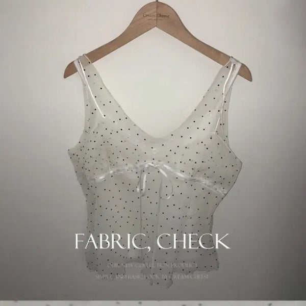 [BUNJANG] Cloud Dot See-Through Sleeveless Blouse / 클라우드 도트 시스루 나시 블라우스