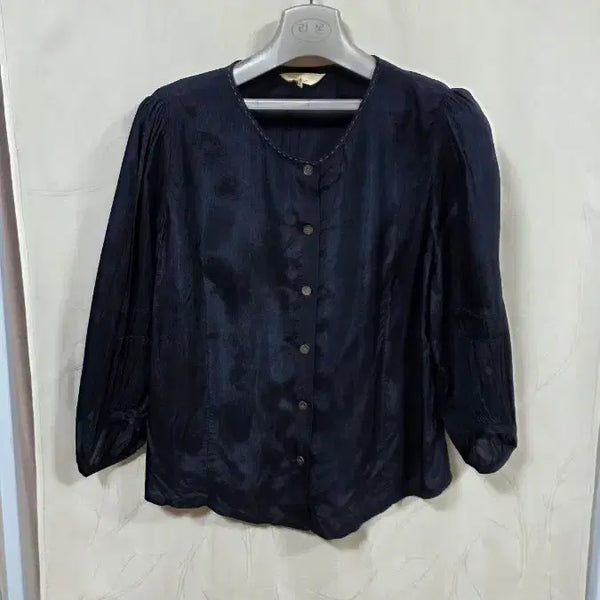 [BUNJANG] SESA Acetate Jacket-Style Blouse Navy / 이새아세테이트자켓형블라우스(08)