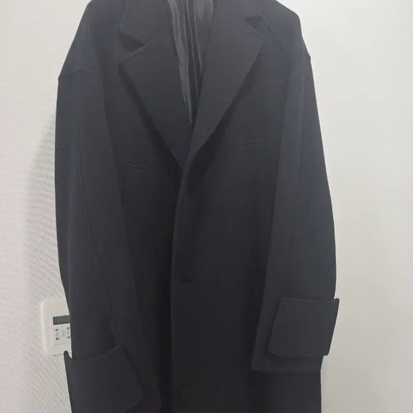 [BUNJANG] Wooyoungmi 21FW '178' Turn-Up Collar Wool Coat Black / (48)우영미 21fw 178 턴업코트 블랙