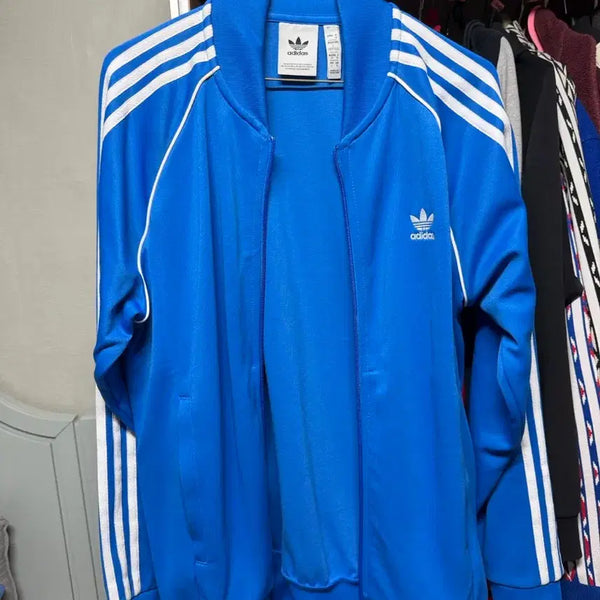 [BUNJANG] Adidas Superstar Track Jacket Azure Blue Size 100 / 100) 아디다스 슈퍼스타 자켓 아주리 블루 컬러