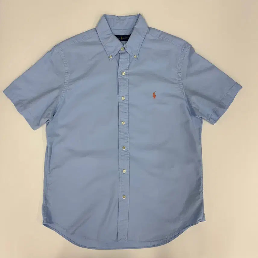 [BUNJANG] Polo Ralph Lauren Short Sleeve Button-Down Shirt Orange Pony Sky Blue M / [M] 폴로 랄프로렌 반팔셔츠 소라색 오렌지포니