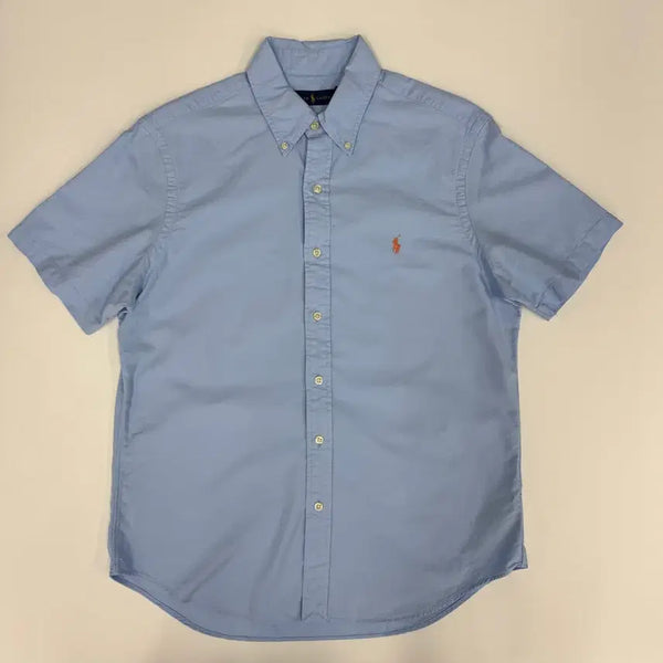 [BUNJANG] Polo Ralph Lauren Short Sleeve Button-Down Shirt Orange Pony Sky Blue M / [M] 폴로 랄프로렌 반팔셔츠 소라색 오렌지포니