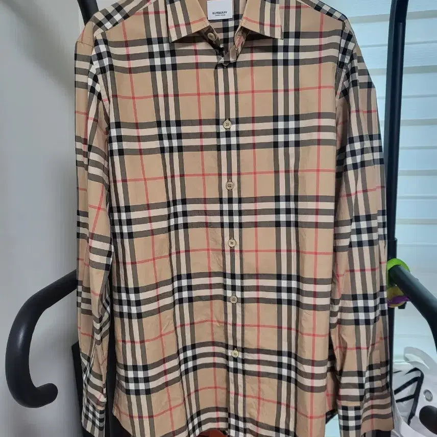 [BUNJANG] Burberry New Check Cotton Poplin Shirt M / 버버리 신형 체크 코튼 포플린 셔츠 m
