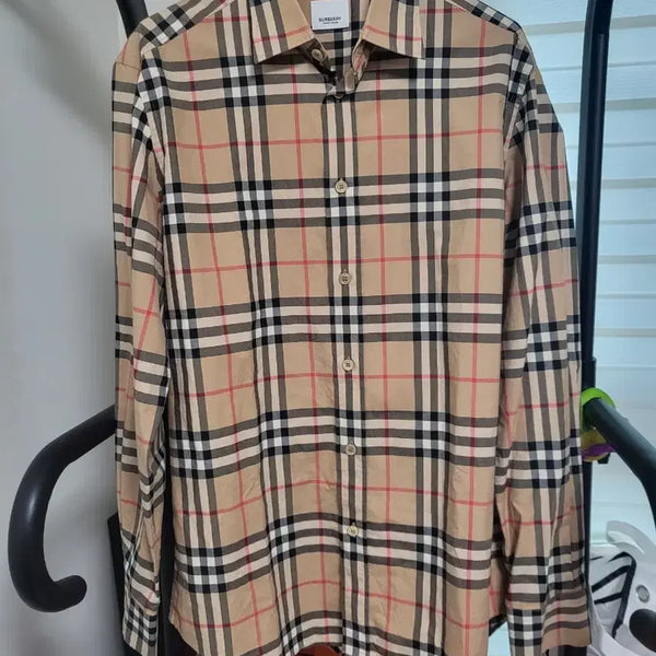 [BUNJANG] Burberry New Check Cotton Poplin Shirt M / 버버리 신형 체크 코튼 포플린 셔츠 m