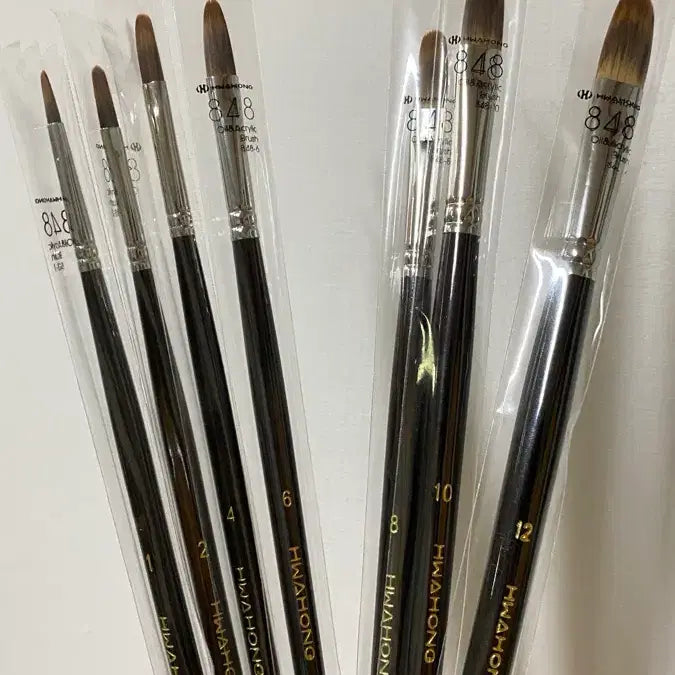 [BUNJANG] Hwahong Acrylic/Oil Painting Brush Set (Size 1-12) / 화홍 아크릴(유화) 1호~12호