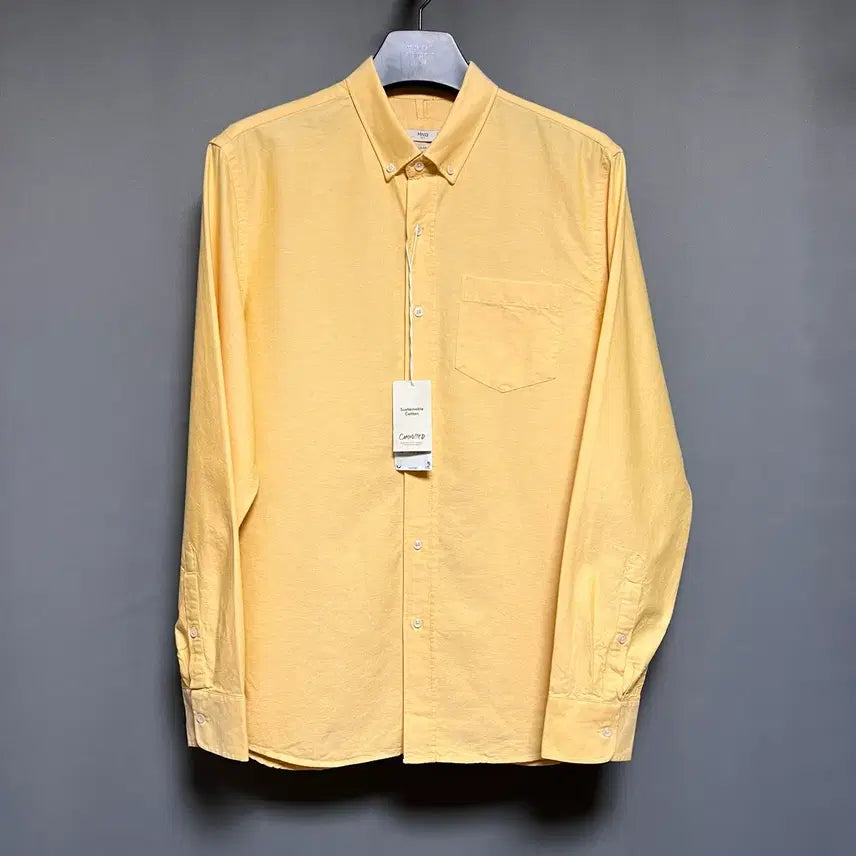 [BUNJANG] MNG Sustainable Cotton Shirt Yellow M / MNG 서스테이너블 코튼 셔츠 옐로우 M